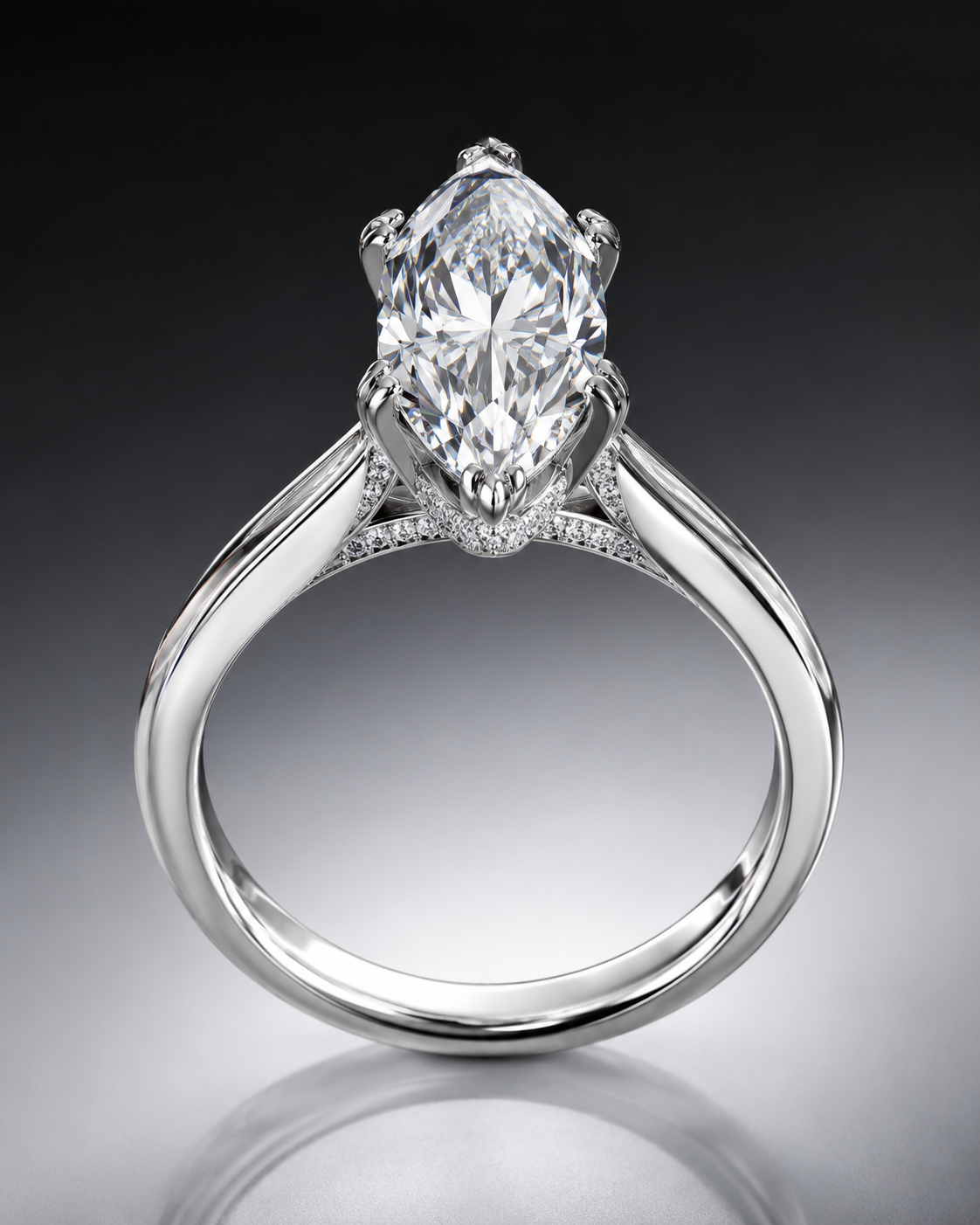 AI rendered marquise engagement ring concept